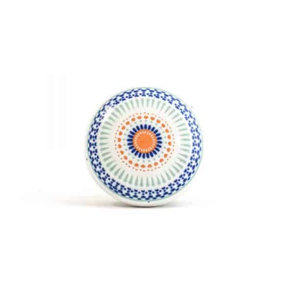 Round Ceramic Dotted Flower Knob - Round Ceramic Dotted Flower Knob