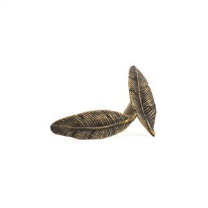 Antique Gold Iron Feather Knob