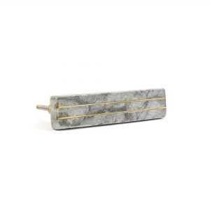 Grey Marble and Brass Lined Handle