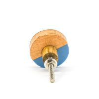 DSC 0468 Blue resin brass and wood trio knob