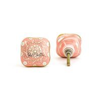 DSC 1745 Pink square and gold ceramic knob