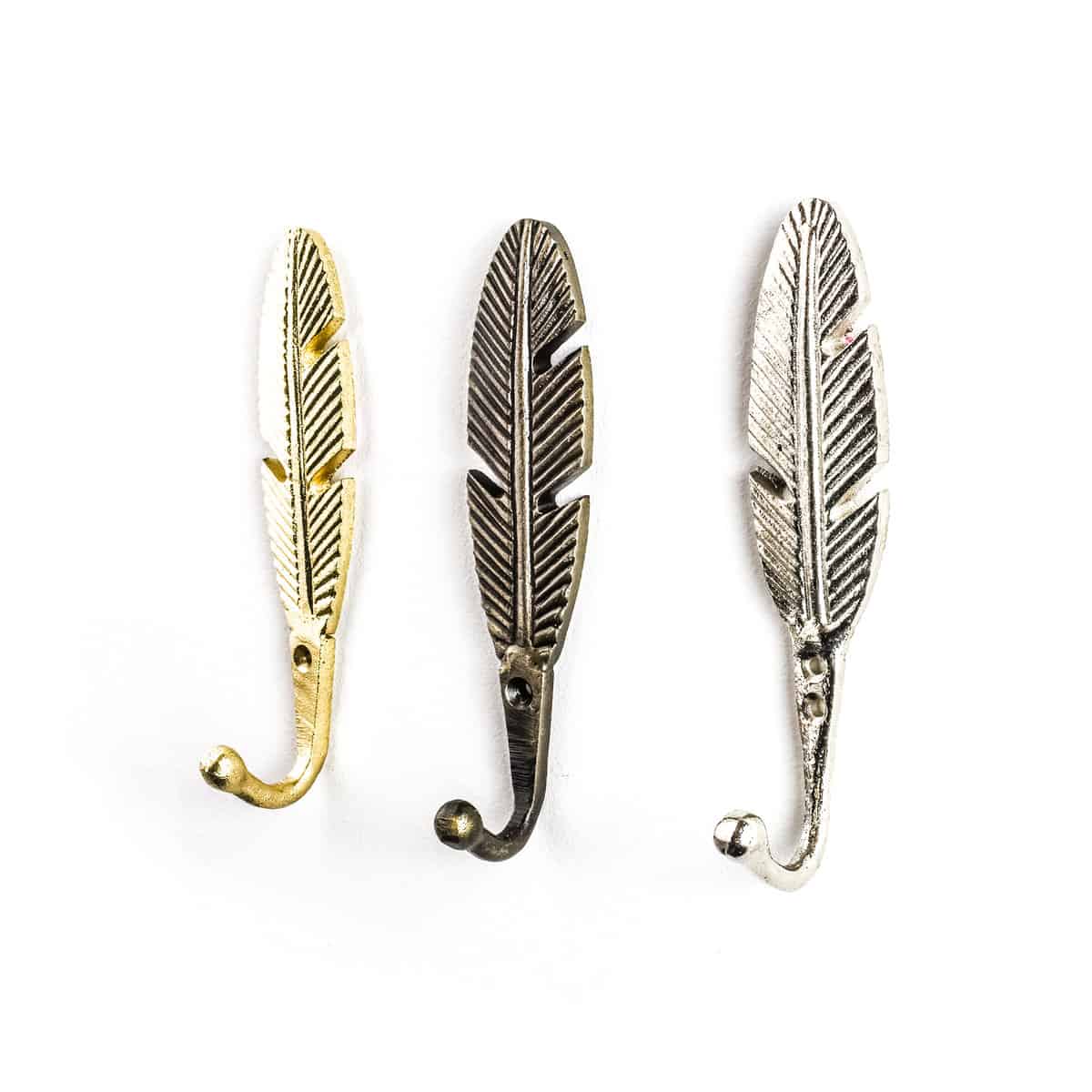 Gold Feather Wall Hook - Shop for cabinet knobs and wall hooks online