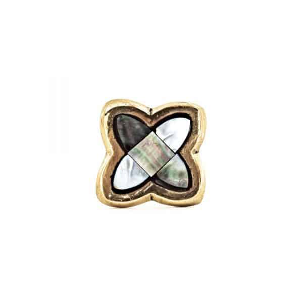Black Pearled Clover Knob - Black Pearled Clover Knob