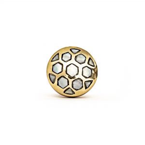 Gold and Pearl Honeycomb Knob
