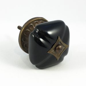 Black Vintage Inspired Ceramic Knob