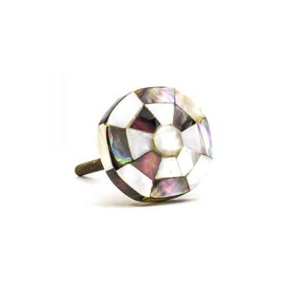 Checkered Octagon Shell Knob - Checkered Octagon Shell Knob