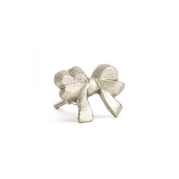 Silver Ribbon Bow Knob - Silver Ribbon Bow Knob