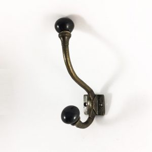 Black Ceramic and Gold Vintage Hook Black Ceramic and Gold Vintage Hook