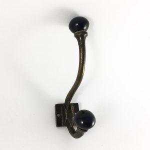 Black Ceramic and Gold Vintage Hook Black Ceramic and Gold Vintage Hook