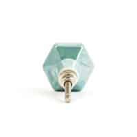 DSC 2904 Green pearled hexagon ceramic knob