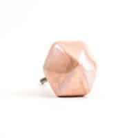 DSC 2910 Peach pearled hexagon ceramic knob