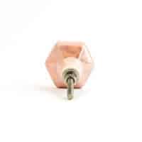 DSC 2912 Peach pearled hexagon ceramic knob