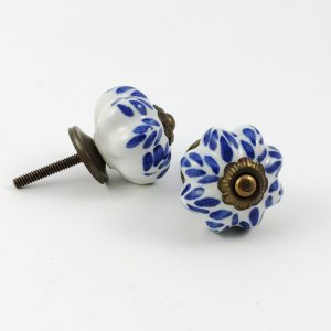 Blue Petal Design Ceramic Knob