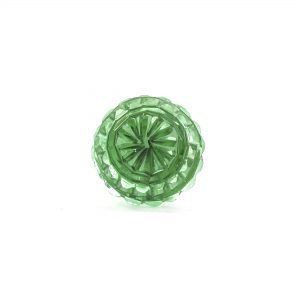 Round Patterned Green Glass Knob