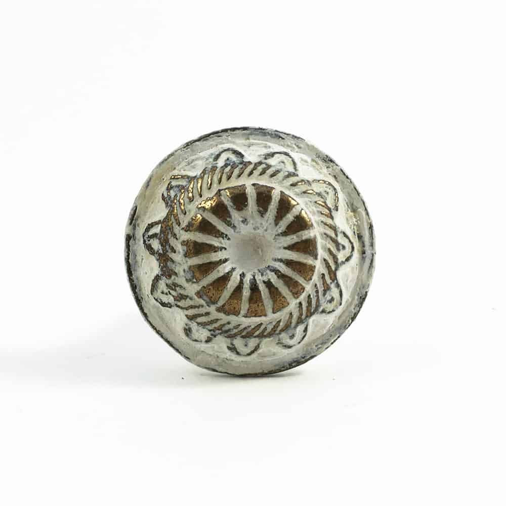 White Rustic Wheel Knob Shop knobs and kitchen knobs