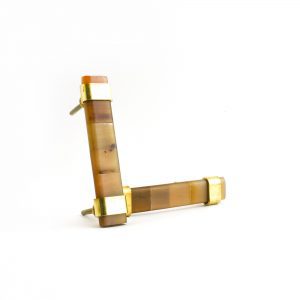 Medium Brown Horn and Brass Handle Medium Brown Horn and Brass Handle