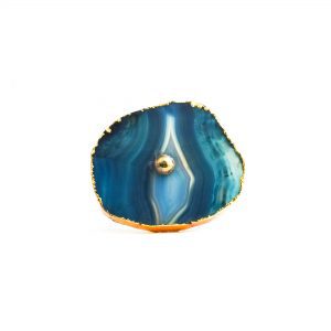 Blue and White Swirled Agate Sliced Knob Blue and White Swirled Agate Sliced Knob