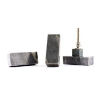 9358184001513 Grey Solid Rectangle Marble Knob 8