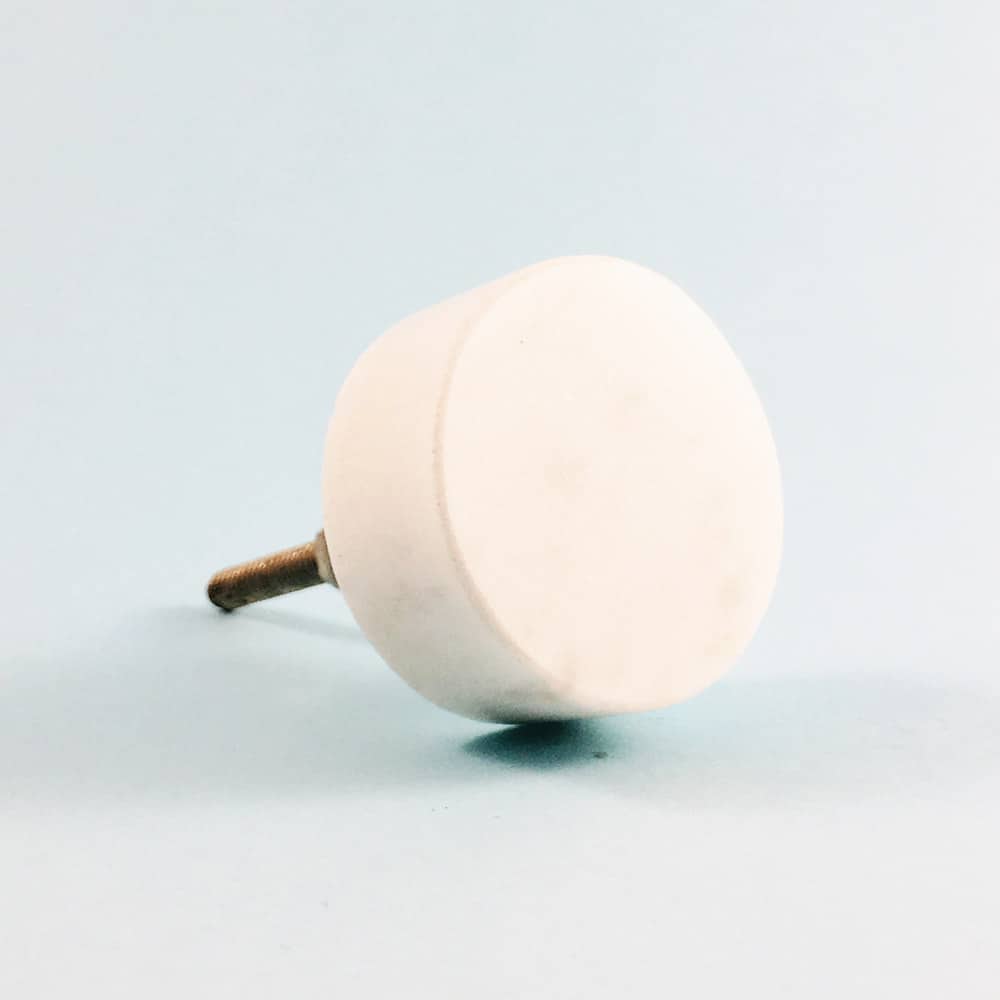 White Solid Circle Marble Knob Shop For Cabinet Knobs Online