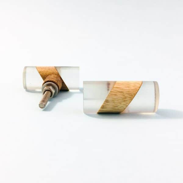 Split Wood and Resin Cylindrical Pull