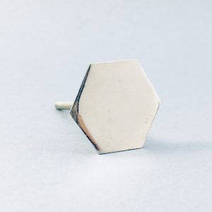 Silver Slimline Hexagon Knob