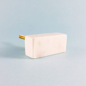 White Solid Rectangle Marble Knob