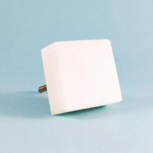 White Solid Square Marble Knob