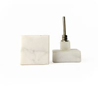 square white marble knob 2