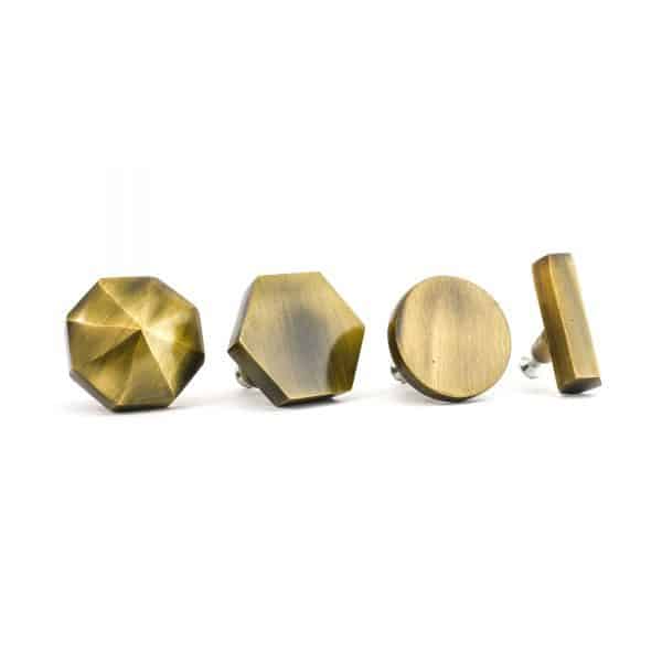 Antique Gold Octagon Prism Knob