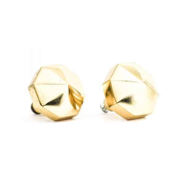 Polished Gold Octagon Prism Knob - Polished Gold Prism Knob