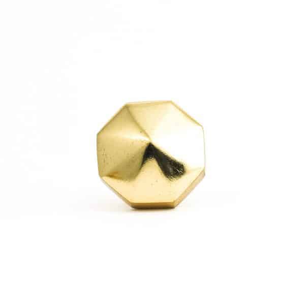 Polished Gold Octagon Prism Knob - Polished Gold Prism Knob