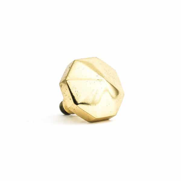 Polished Gold Octagon Prism Knob - Polished Gold Prism Knob