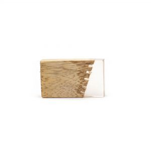 Split Jagged Wood and Resin Rectangle Pull