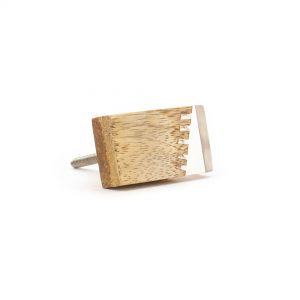 Split Jagged Wood and Resin Rectangle Pull