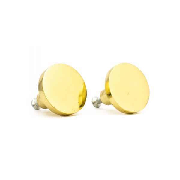 Polished Gold Circle Iron Knob - Polished Gold Circle Iron Knob