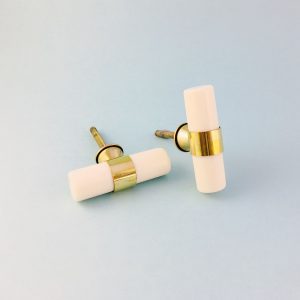 white resin and brass pull 1