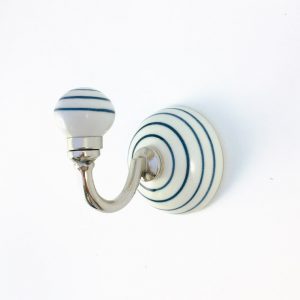Blue and White Striped Wall Hook