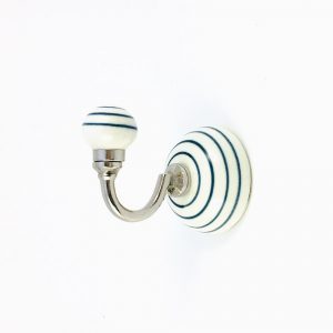 Blue and White Striped Wall Hook