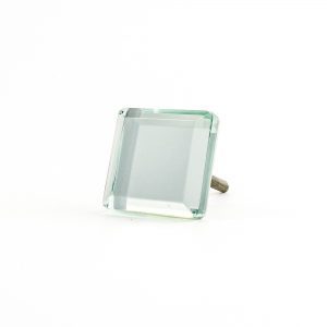 Mirrored Square Glass Knob
