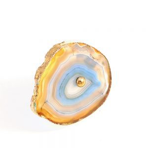 Blue, Taupe, Green Sliced Agate Knob Blue, Taupe, Green Sliced Agate Knob
