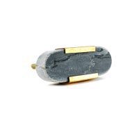 Oval grey marble knob with gold edge 5