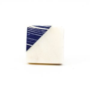 Square Classic Blue Striped Marble Knob Square Classic Blue Striped Marble Knob