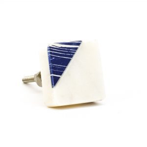 Square Classic Blue Striped Marble Knob Square Classic Blue Striped Marble Knob
