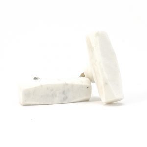 White Wedged Marble Pull