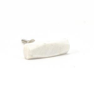 White Wedged Marble Pull