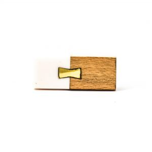 Rectangle Resin and Wood Duo Knob