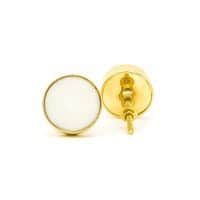 DSC 0764 Round brass edge and white stone knob