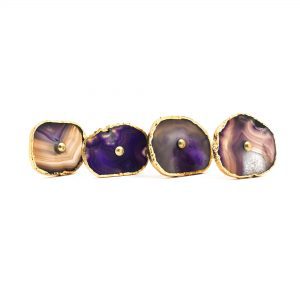 Purple, Taupe, Cream Sliced Agate Knob Purple, Taupe, Cream Sliced Agate Knob