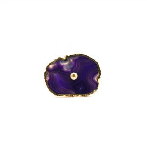 Purple, Taupe, Cream Sliced Agate Knob Purple, Taupe, Cream Sliced Agate Knob