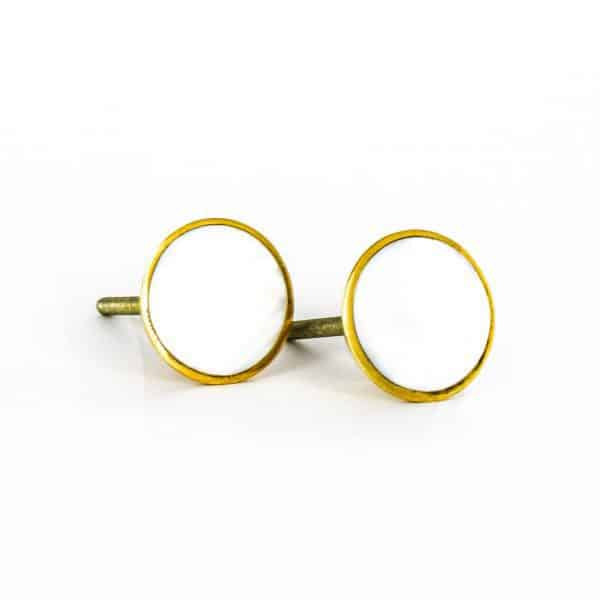 Round Gold and Pearl Glass Knob - Glass Knob